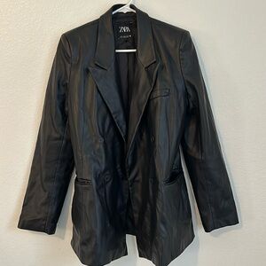 Zara leather blazer